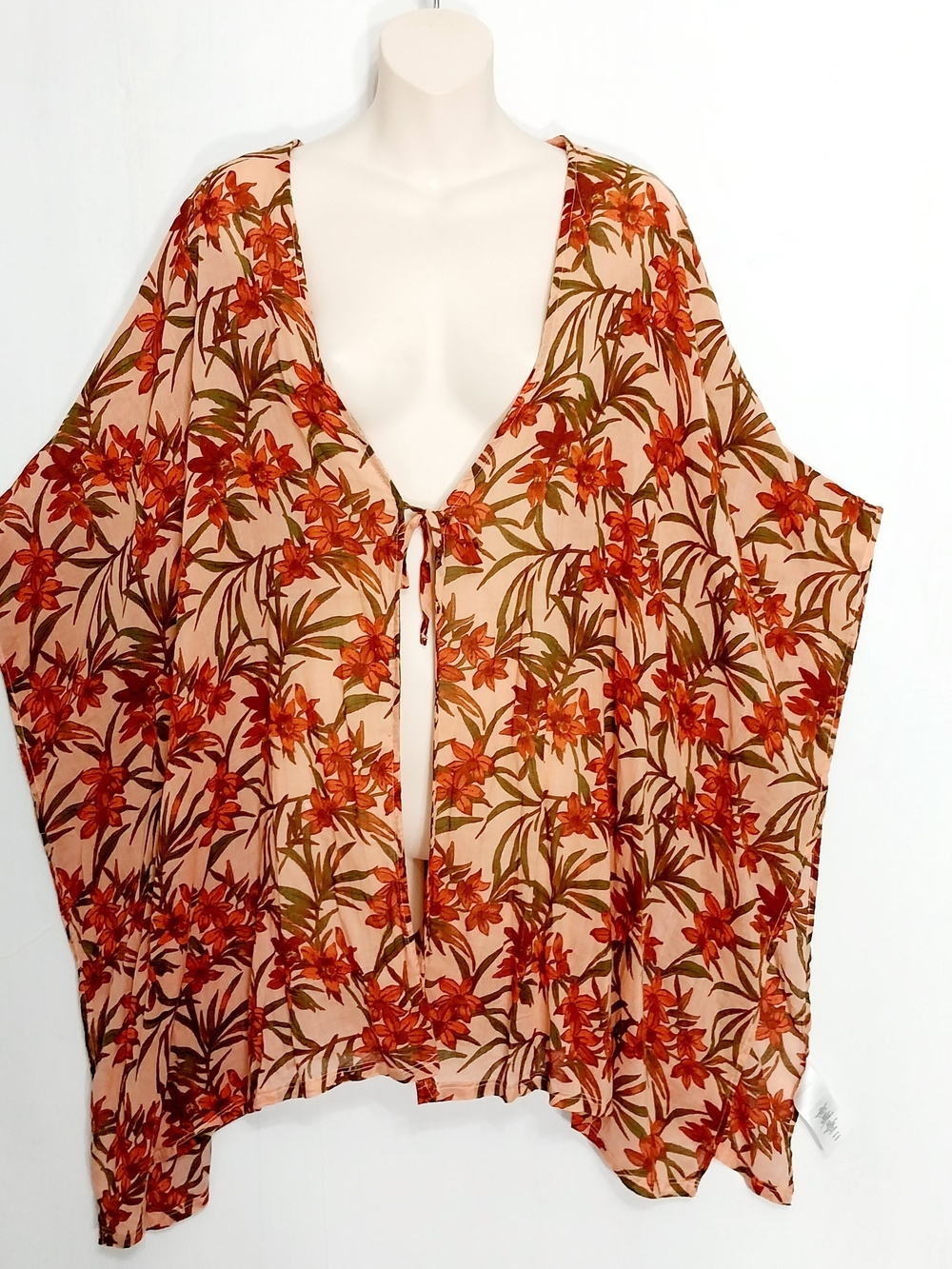 🔵BOGO FREE🔵 D&Co. Beach Kimono Topper Cotton Sz XS Loose Fit